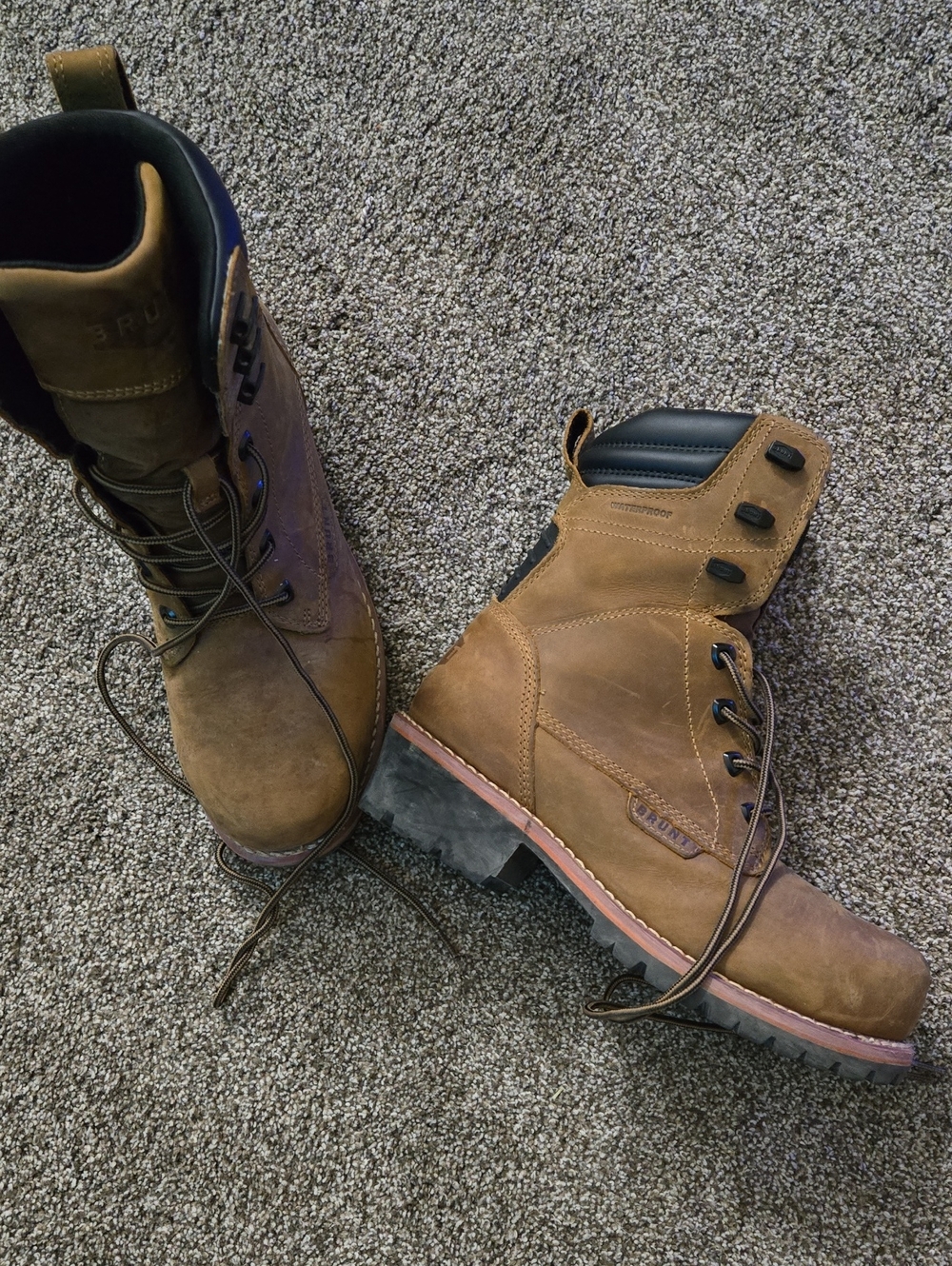 Mens Brunt Steel Toe Brown Lace-Up Work Boots